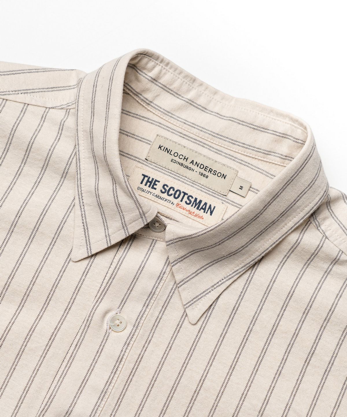 에든버러클럽(EDINBURGH CLUB) PULLOVER OXFORD STRIPED SHIRT (IVORY)