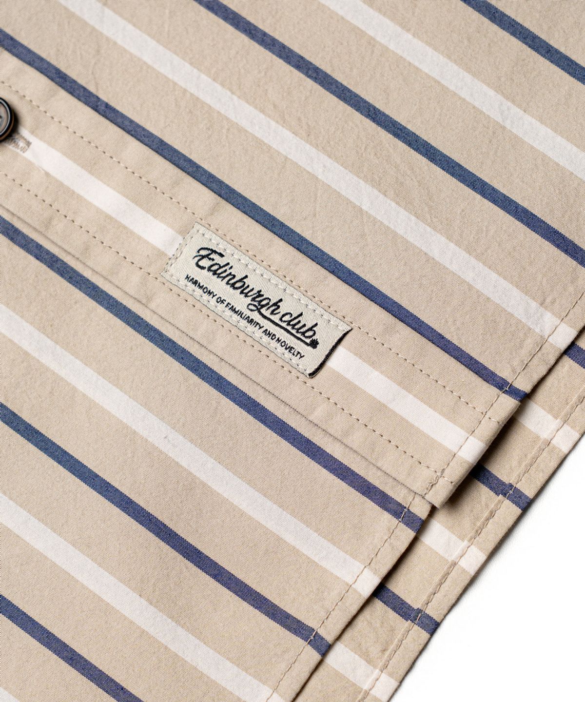 에든버러클럽(EDINBURGH CLUB) OVER FIT STRIPED SHIRT (BEIGE)