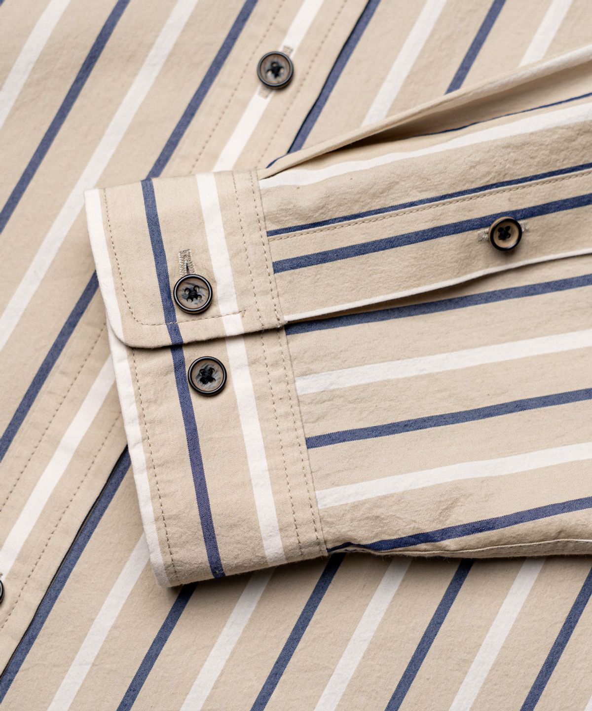 에든버러클럽(EDINBURGH CLUB) OVER FIT STRIPED SHIRT (BEIGE)