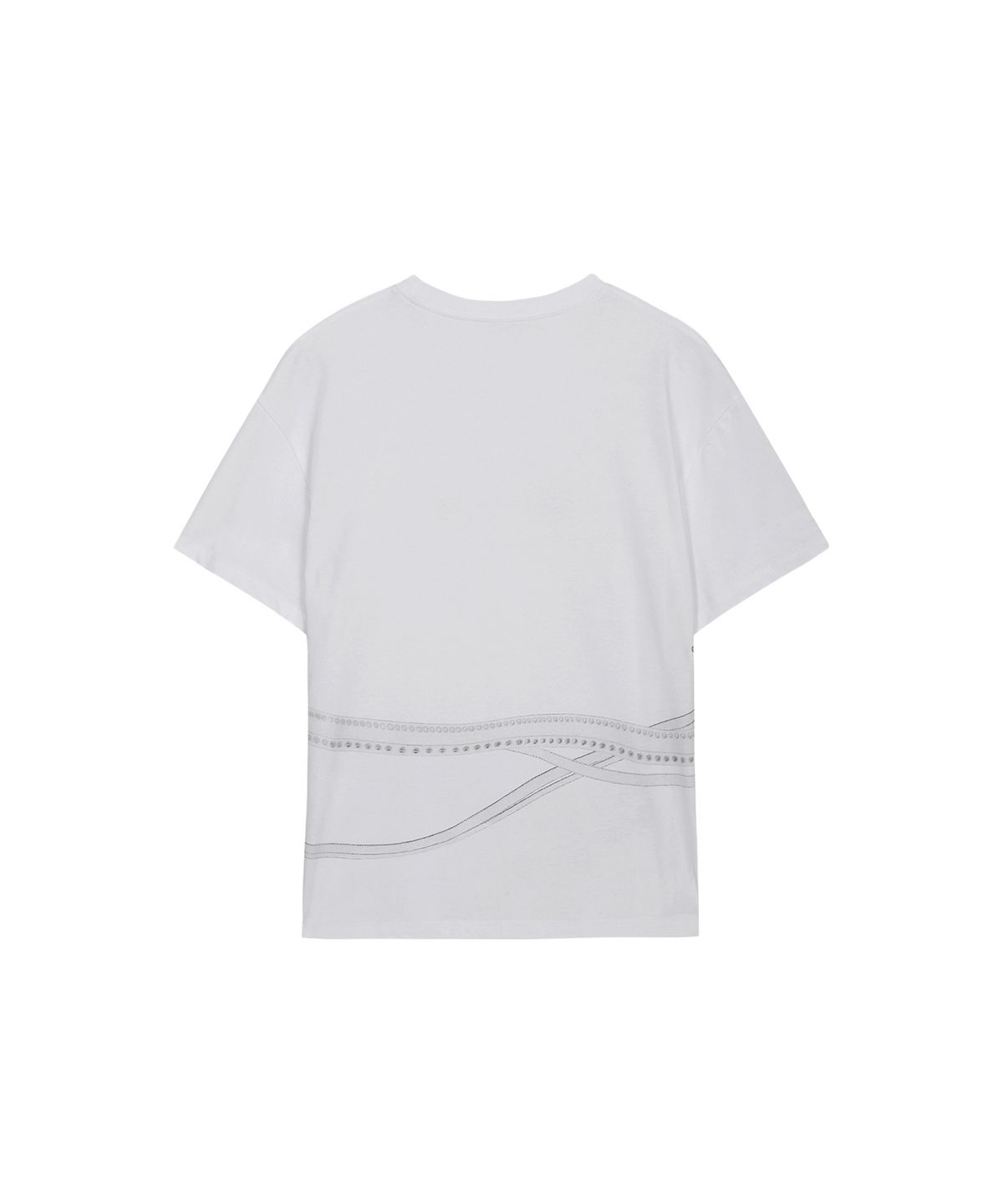 쓰리투에이티(THREE TO EIGHTY) SNAP BELT GRAPHIC TEE WHITE