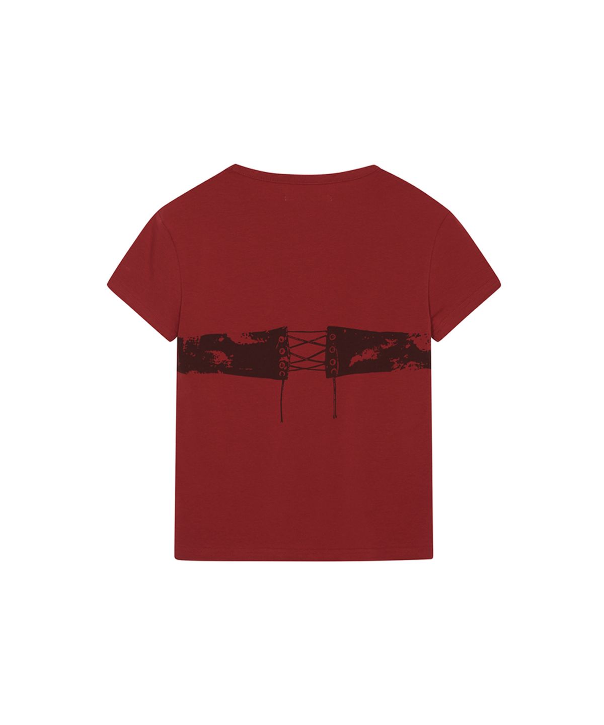 쓰리투에이티(THREE TO EIGHTY) STANDARD CORSET GRAPHIC TEE RED