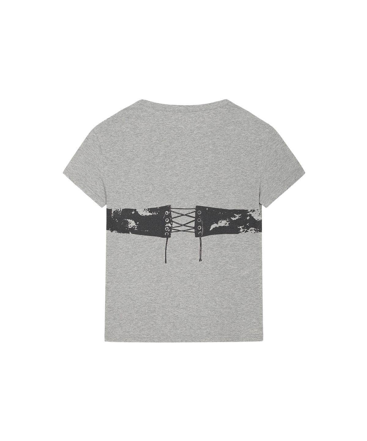 쓰리투에이티(THREE TO EIGHTY) STANDARD CORSET GRAPHIC TEE GREY
