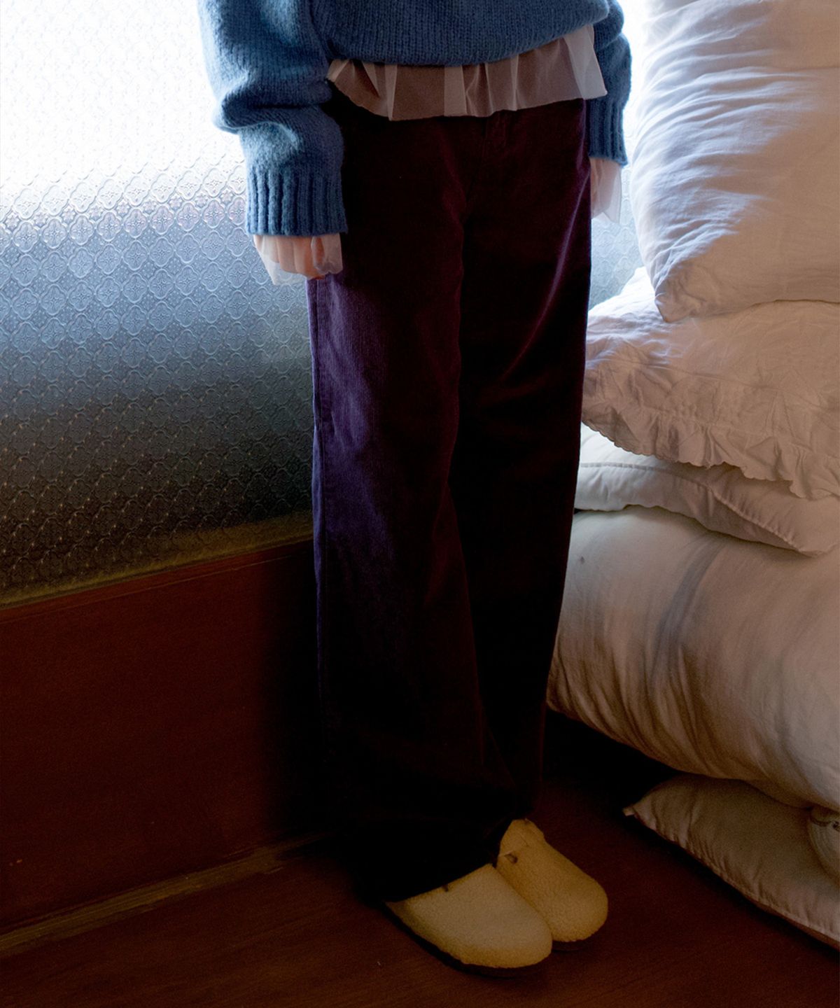뮈르뮈르(MURMURE) 로인 코듀로이 스판 스트레이트 팬츠/ Loin Pants
