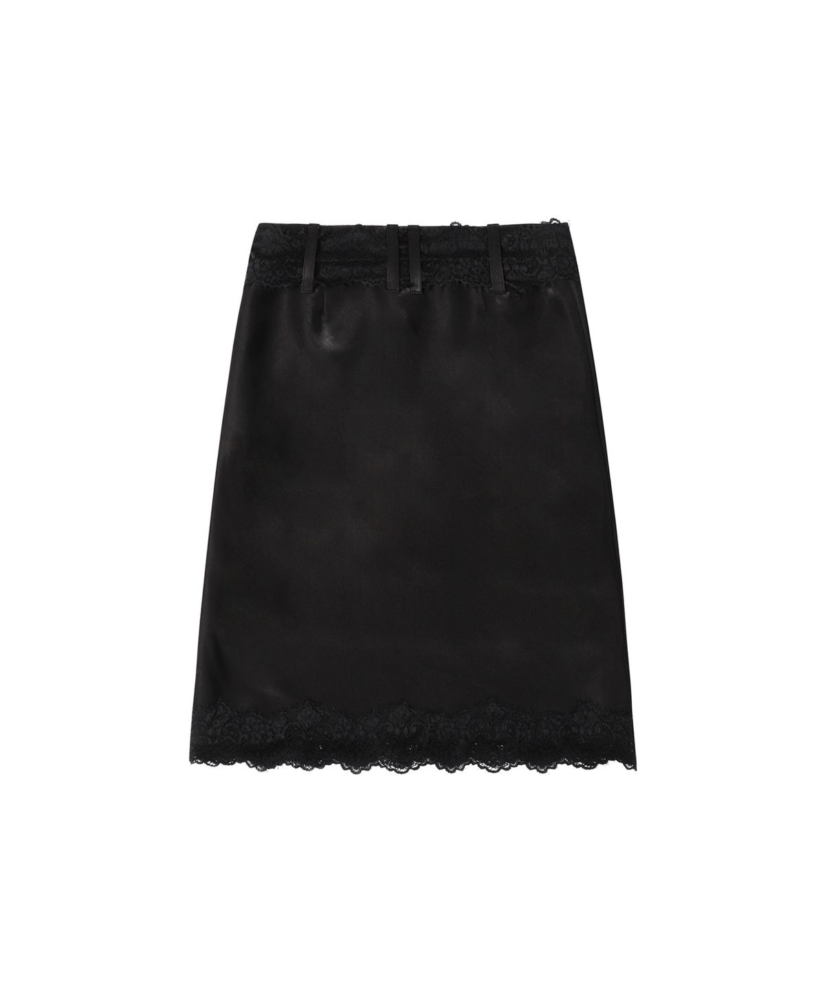 쓰리투에이티(THREE TO EIGHTY) LACE MIDI SKIRT BLACK