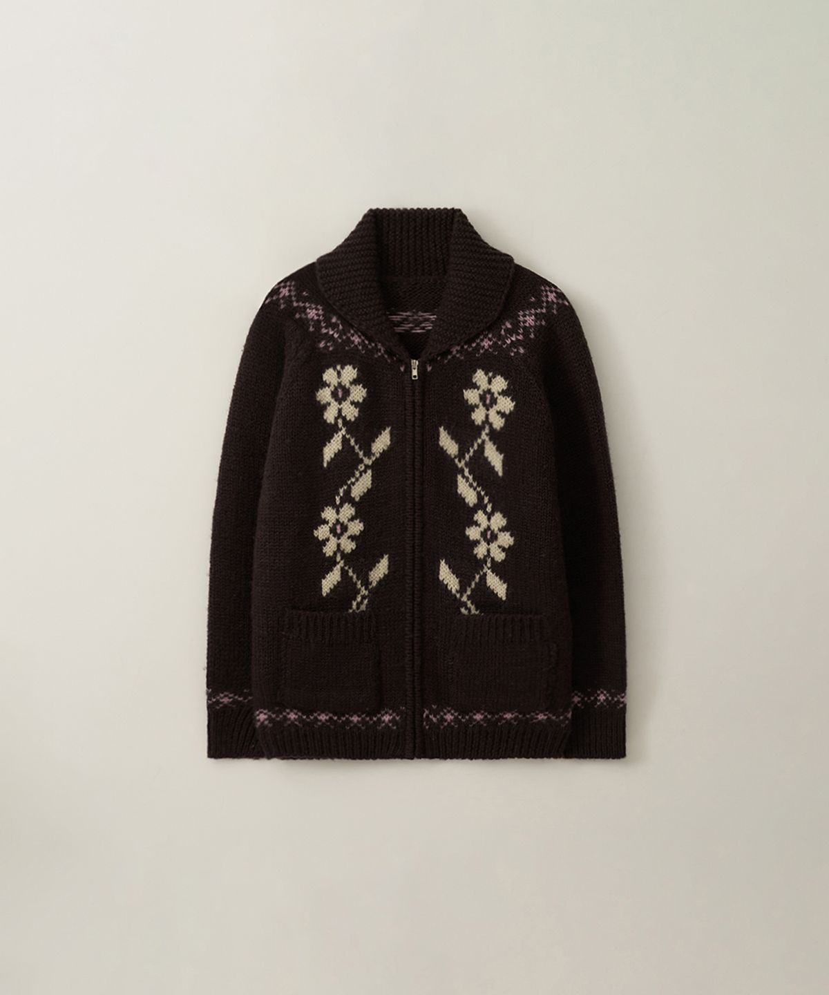 뮈르뮈르(MURMURE) [울100] 다프 플라워 자가드 집업 가디건/Daph Cardigan_2colors