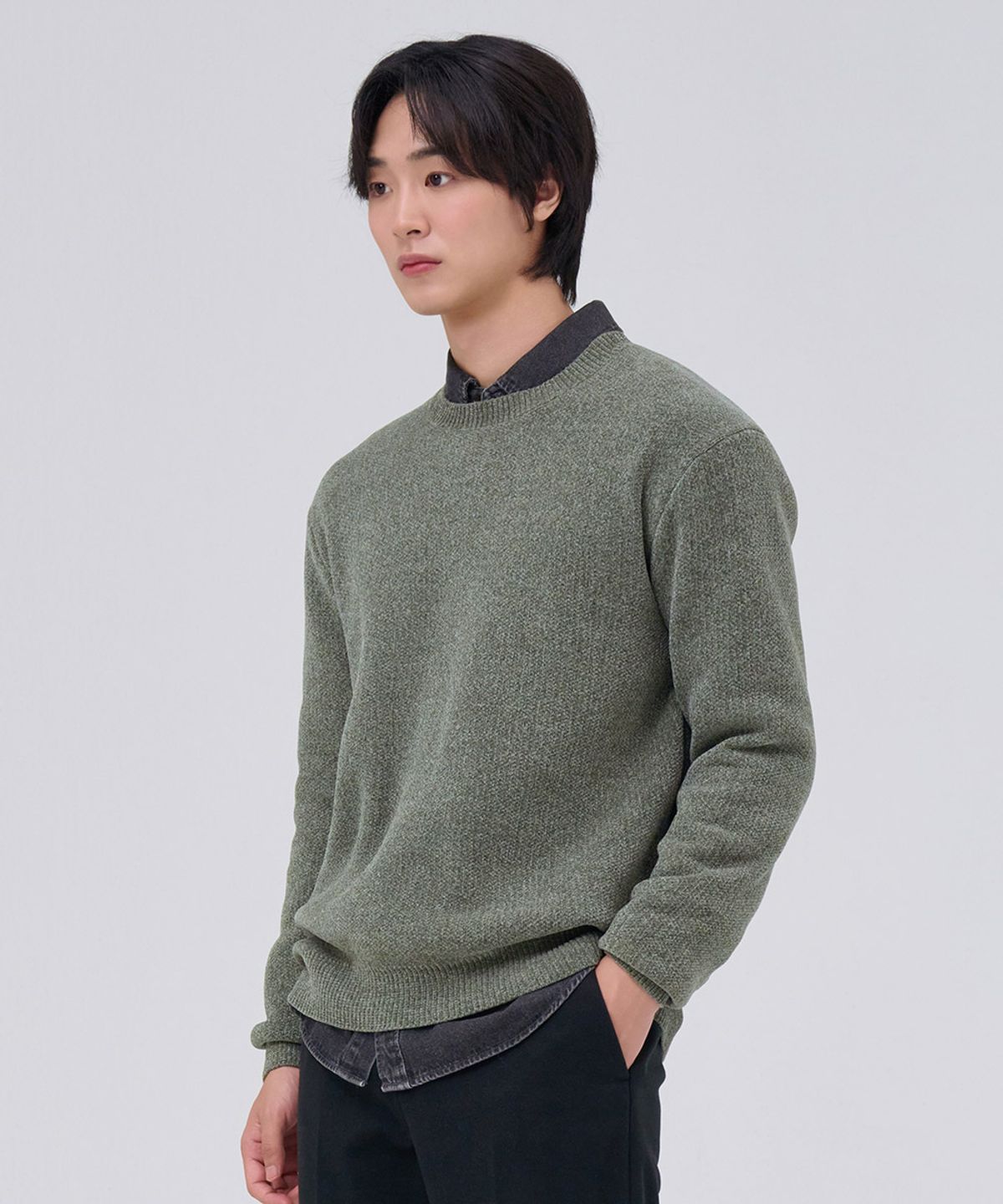 체이스컬트(CHASECULT) 남성 셔닐 라운드 스웨터-민트