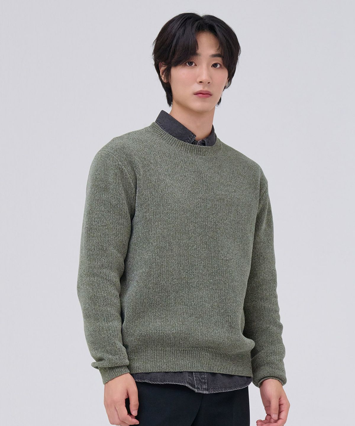 체이스컬트(CHASECULT) 남성 셔닐 라운드 스웨터-민트