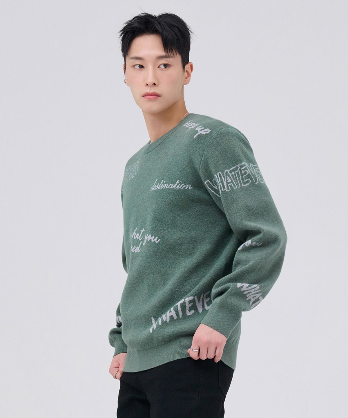 체이스컬트(CHASECULT) 남성 레터링 스웨터-민트