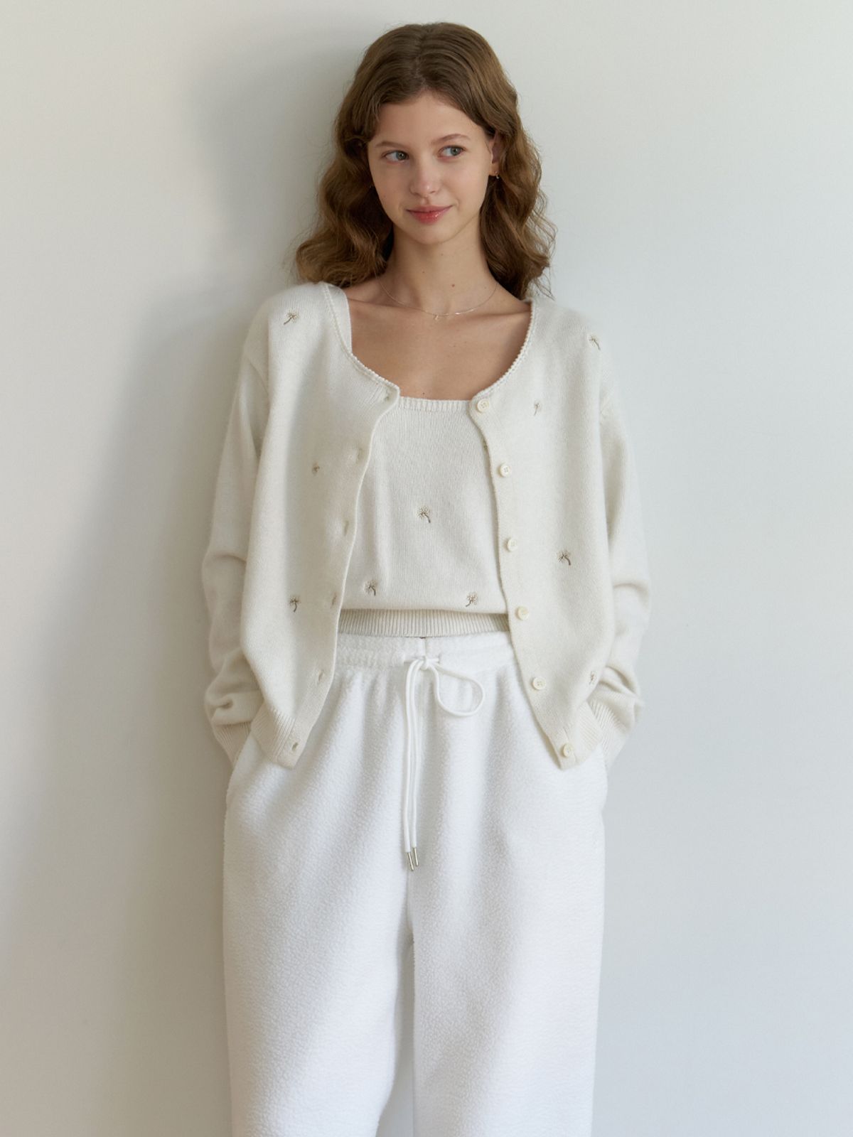 리엘(RE L) Coton knit cardigan set_2piece (ivory)