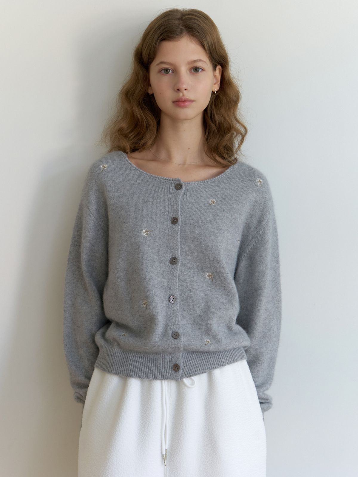 리엘(RE L) Coton knit cardigan set_2piece (gray)