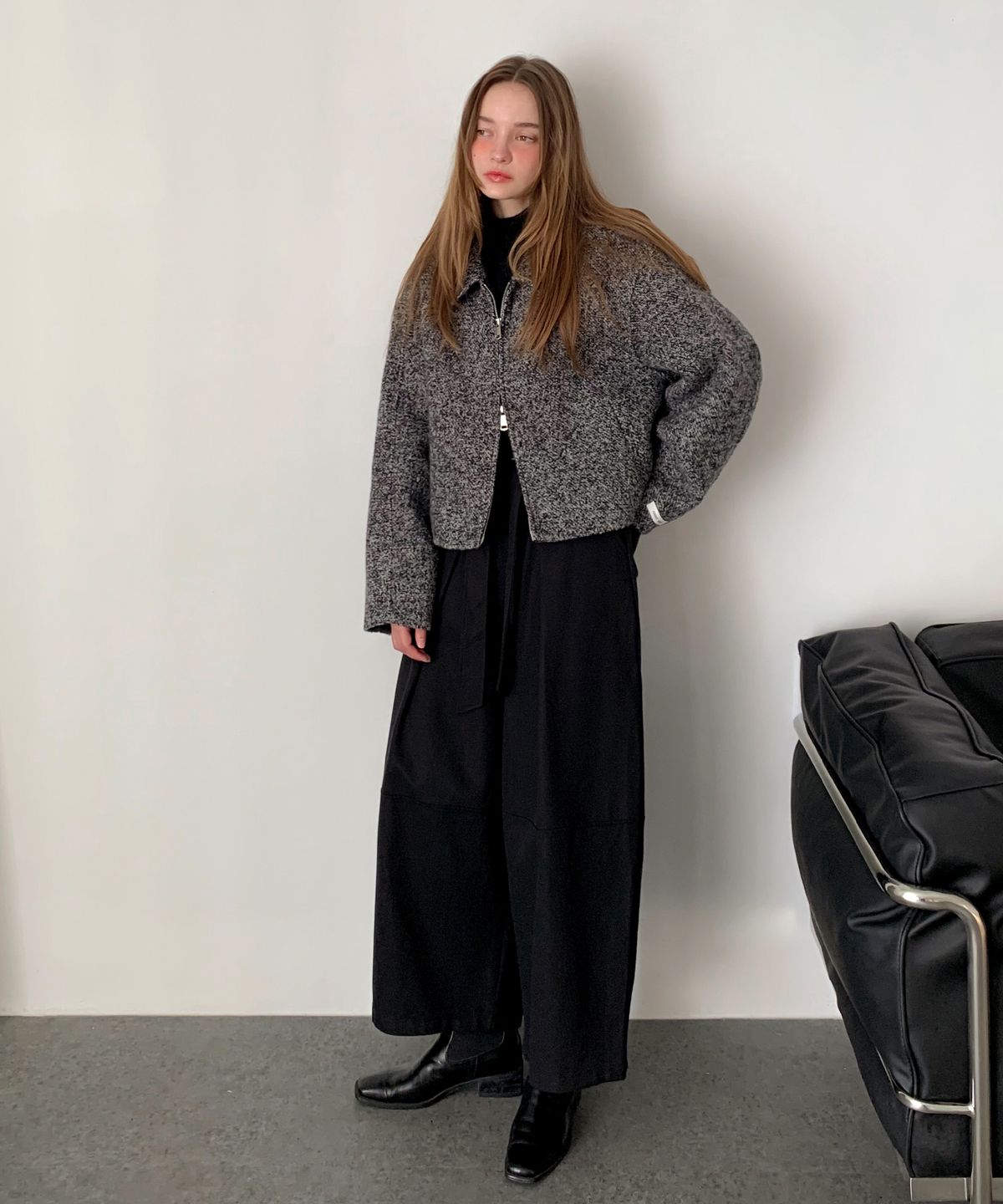 바스카라(VASCARA) Handmade Wool Collar Two-Way Zip-up Jacket