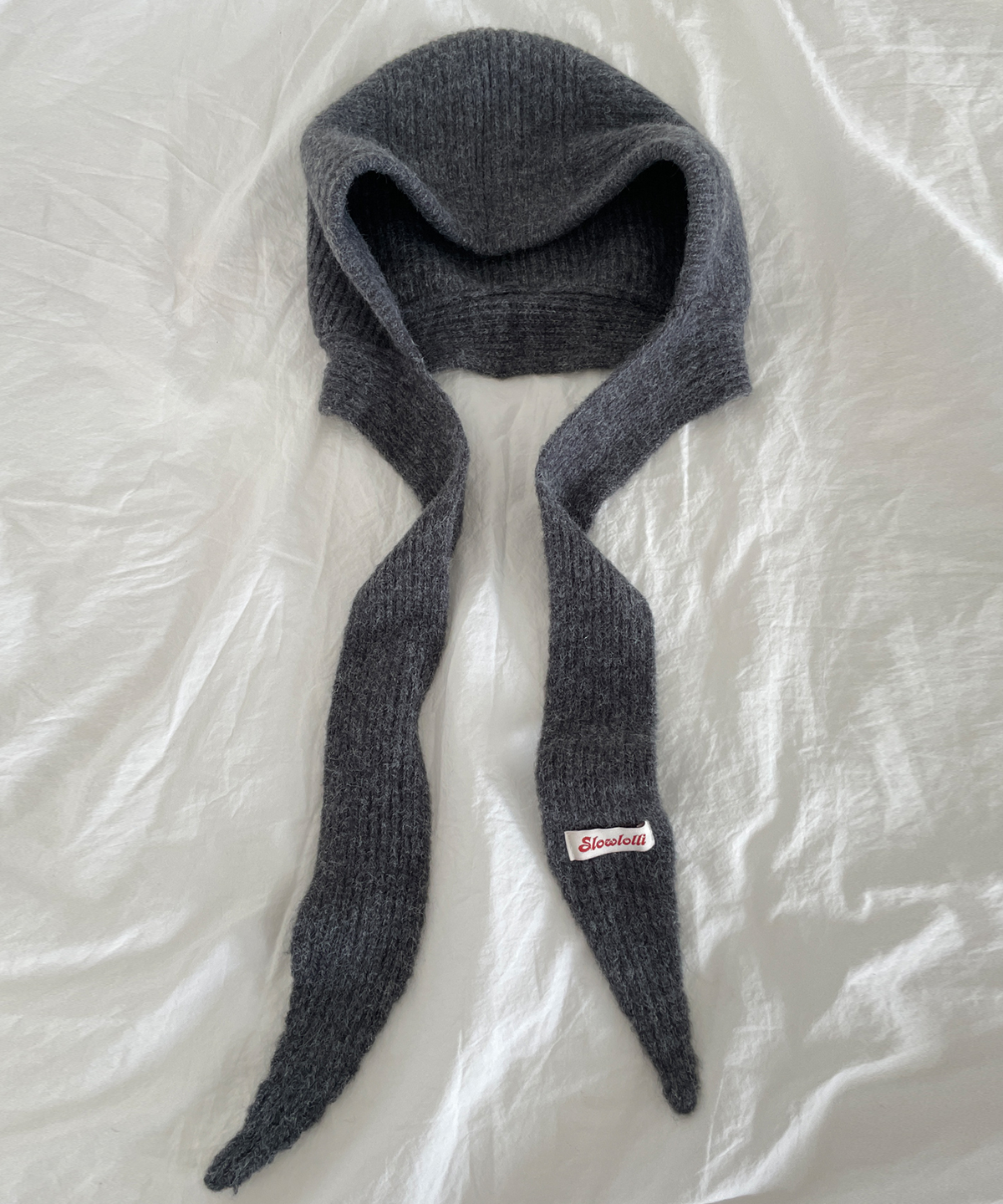 슬로우롤리(SLOWLOLLI) Stay knit hoodie baraclava_3 Colors