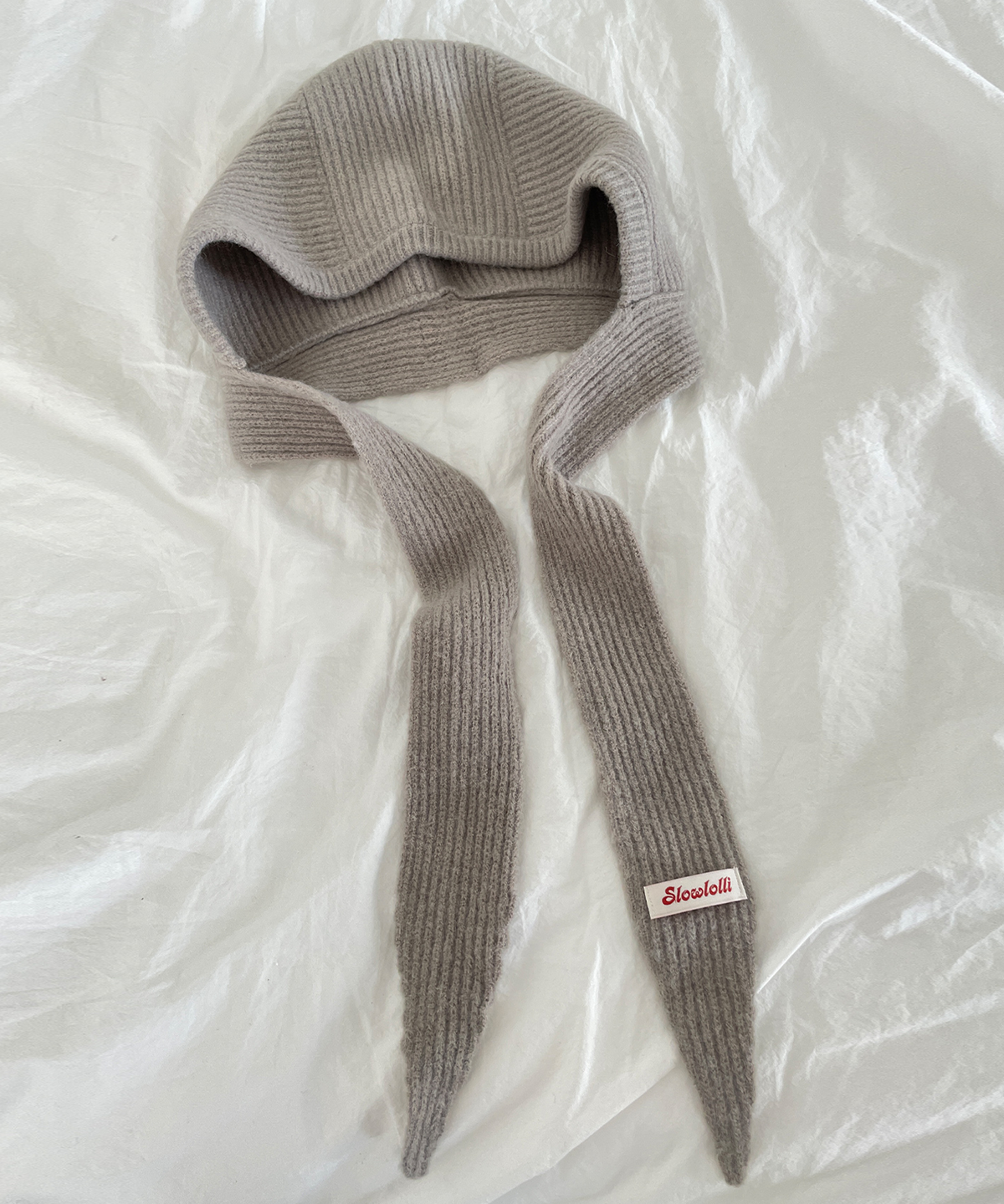 슬로우롤리(SLOWLOLLI) Stay knit hoodie baraclava_3 Colors