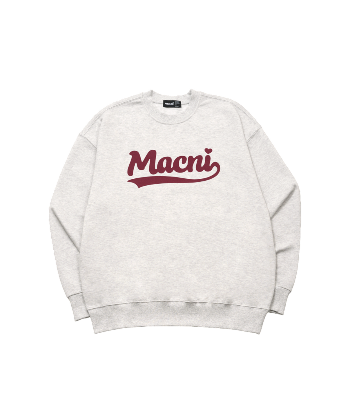 마크니(MACNI) RETRO LOGO SWEATSHIRT LIGHT MELANGE