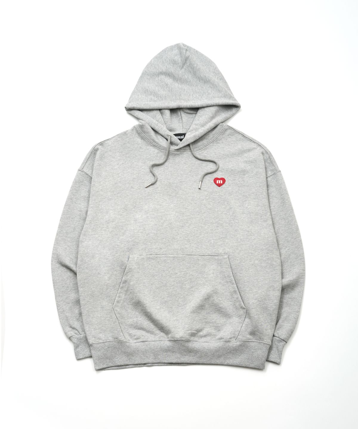 마크니(MACNI) HEART SYMBOL HOODIE MELANGE GREY