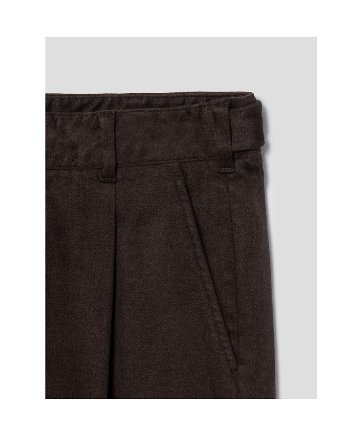 시프트지(SHIFT.G) Semi Wide Brushed Cotton Pants  Brown