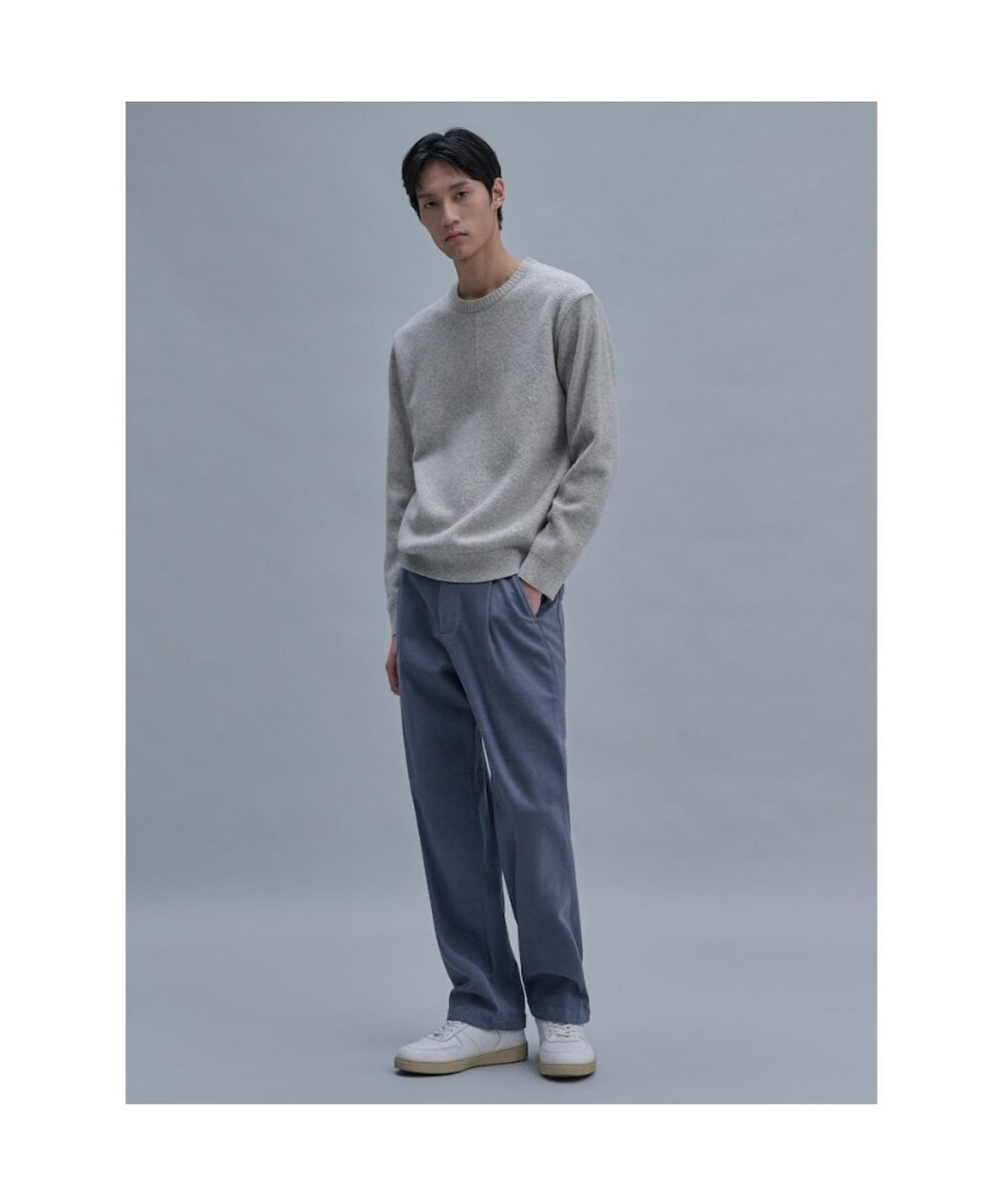시프트지(SHIFT.G) Semi Wide Brushed Cotton Pants  Blue