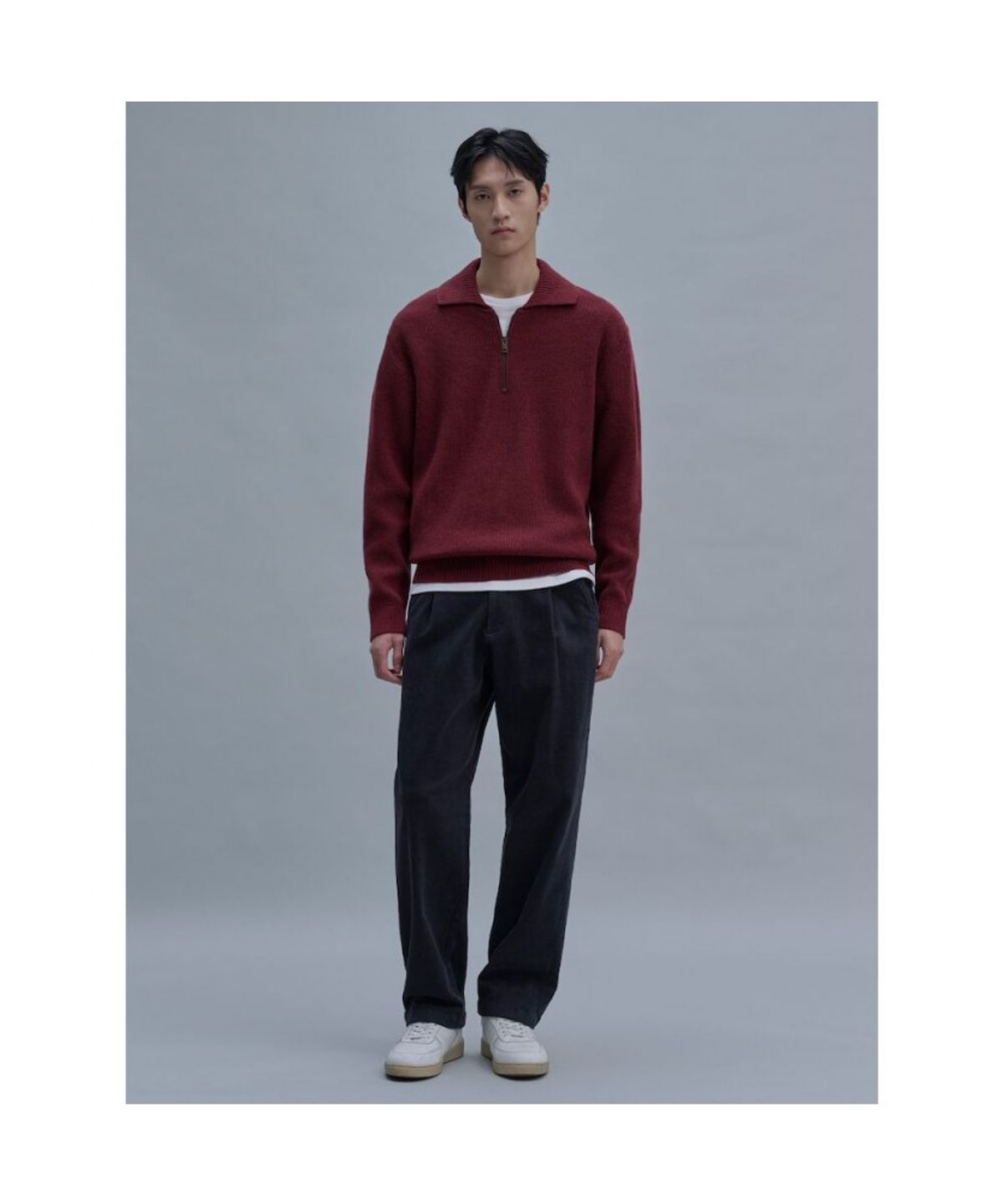 시프트지(SHIFT.G) Semi Wide Brushed Cotton Pants  Navy