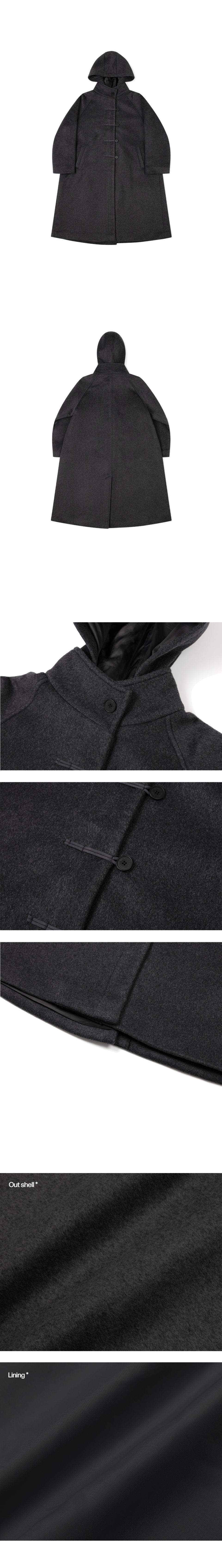 ジャケット・アウター misekiseoul Hoodie long duffle Coat GREY MUSINSA公式 | MISEKI SEOUL Hoodie long duffle Coat CHARCOAL