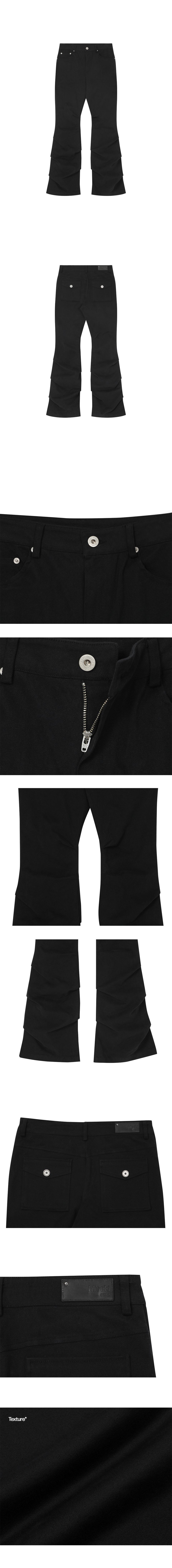 MUSINSA公式 | MISEKI SEOUL Shirring bootscut pants BLACK