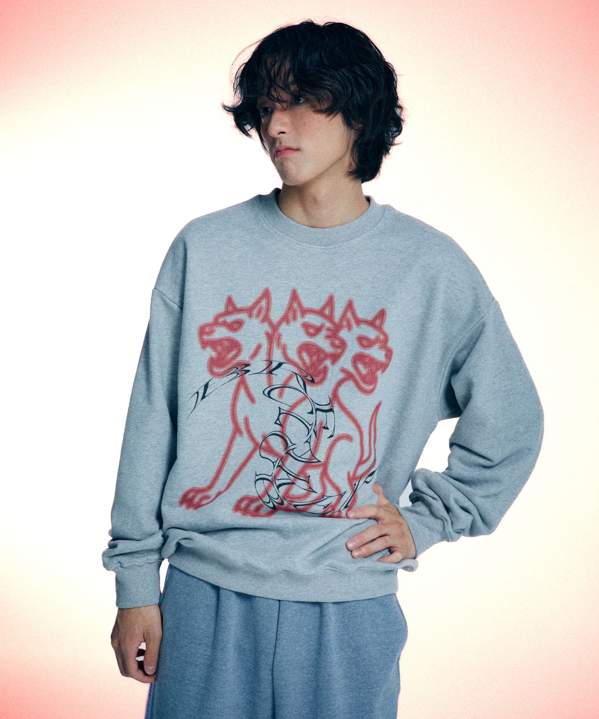 유얼쎄시(YOUR SASSY) Cerberus Sweatshirt (GRAY)
