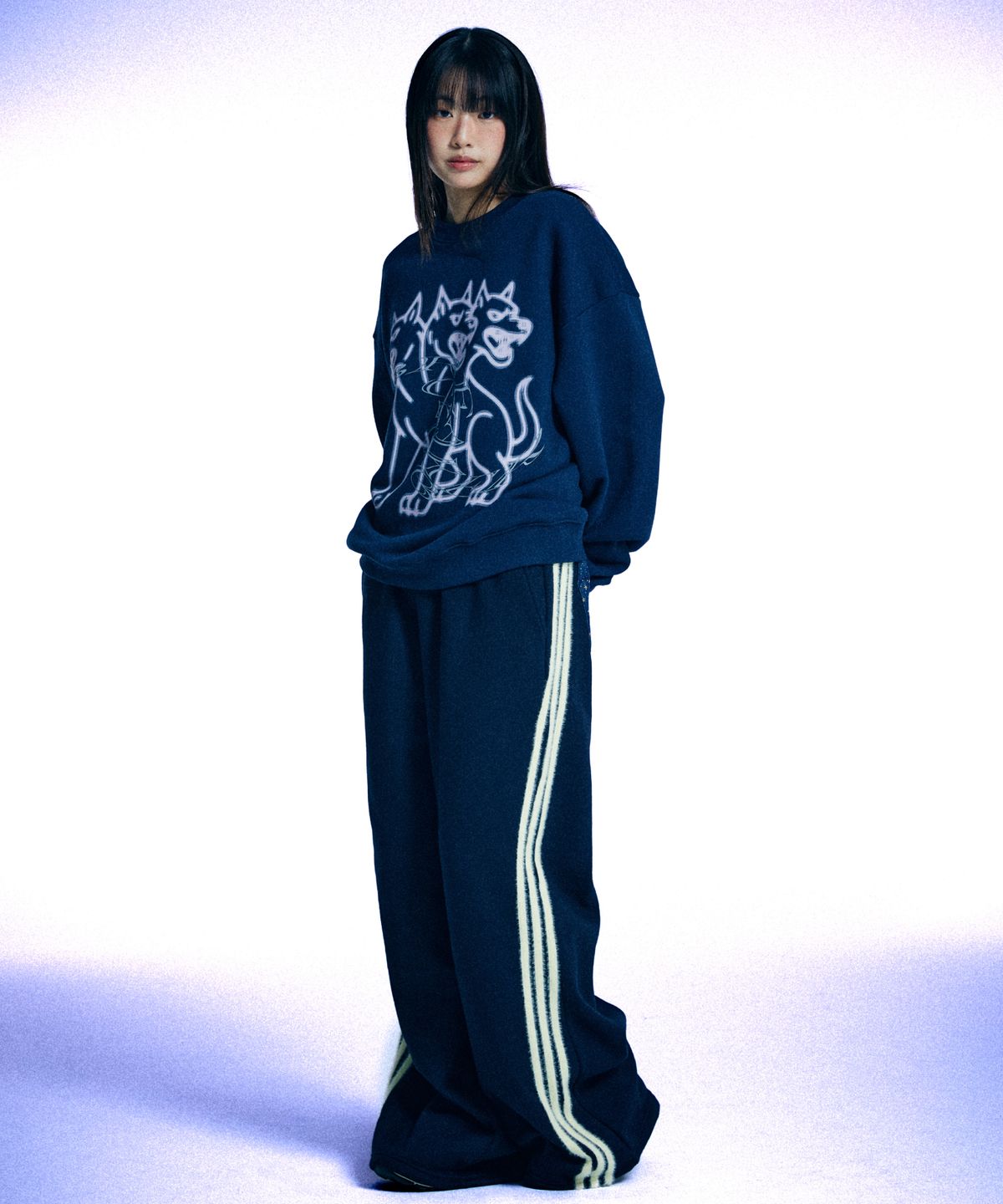 유얼쎄시(YOUR SASSY) Cerberus Sweatshirt (NAVY)