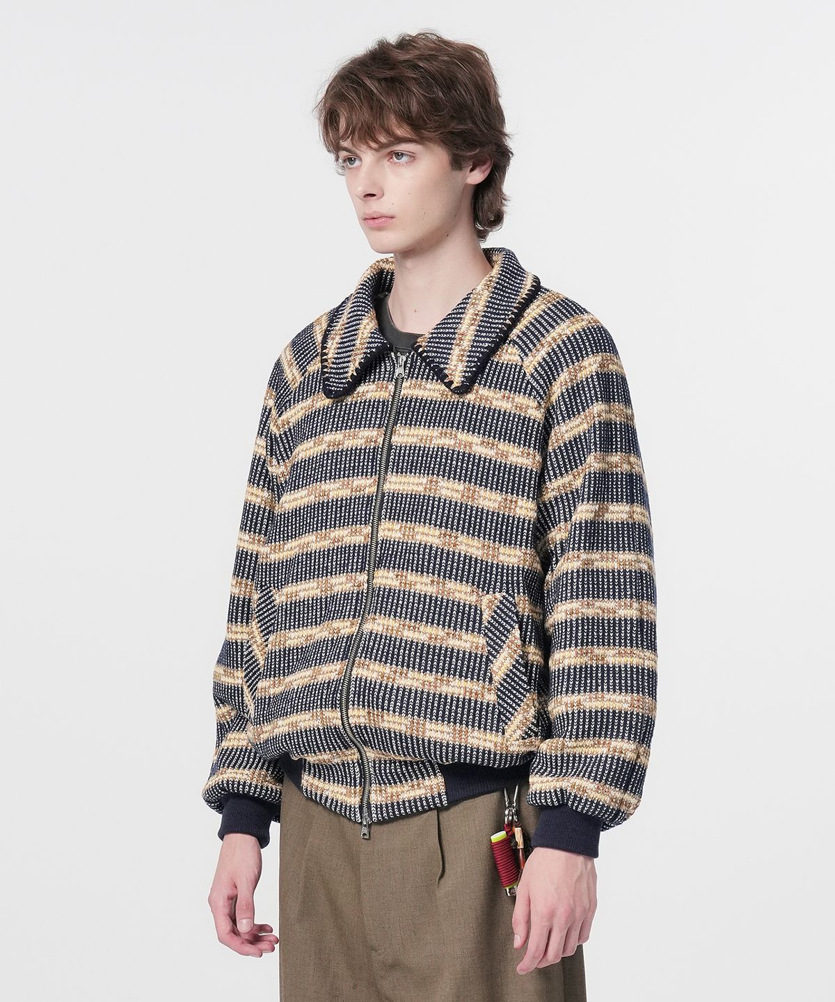 홍우성(HONGWOOSUNG) Quilted Nomad Knit Jacket_Navy