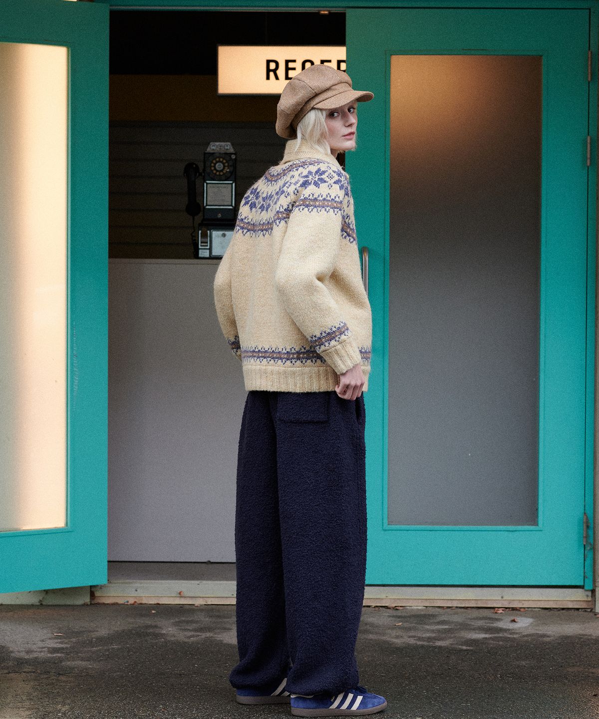 그린버터(GREENBUTTER) Teddy Wool Pants (Navy)