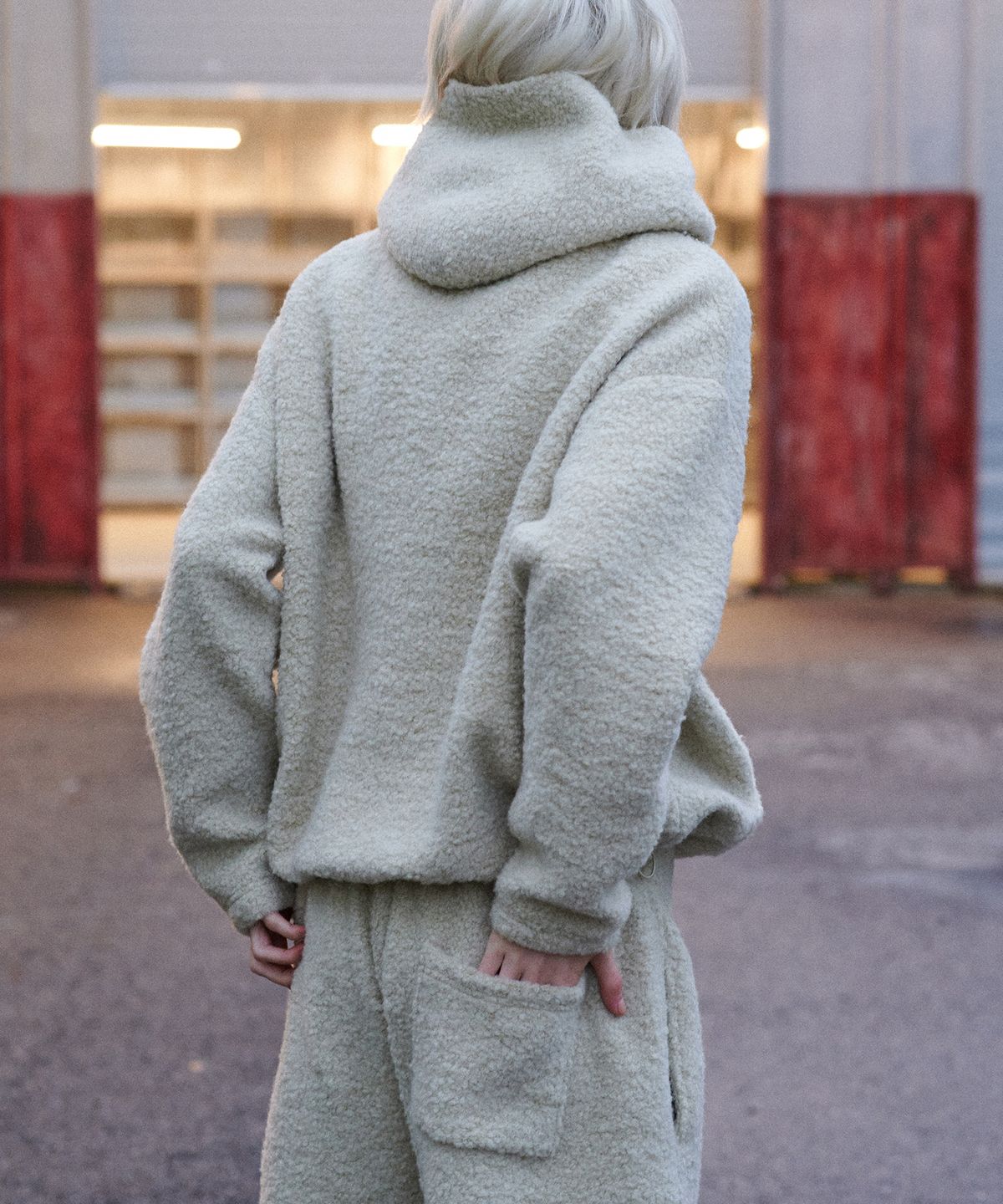 그린버터(GREENBUTTER) Teddy Wool Hoodie (Sand Beige)