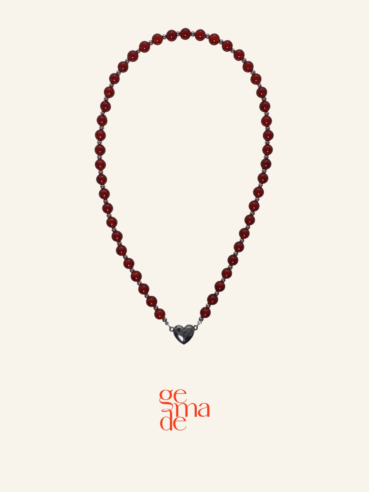 제마드(GEMADE) Heart flutter necklace red #N068