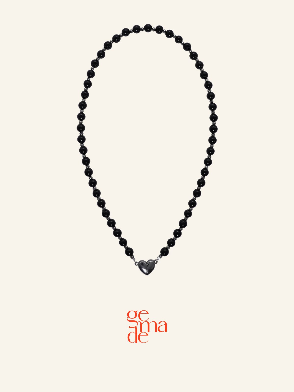 제마드(GEMADE) Heart flutter necklace black #N069