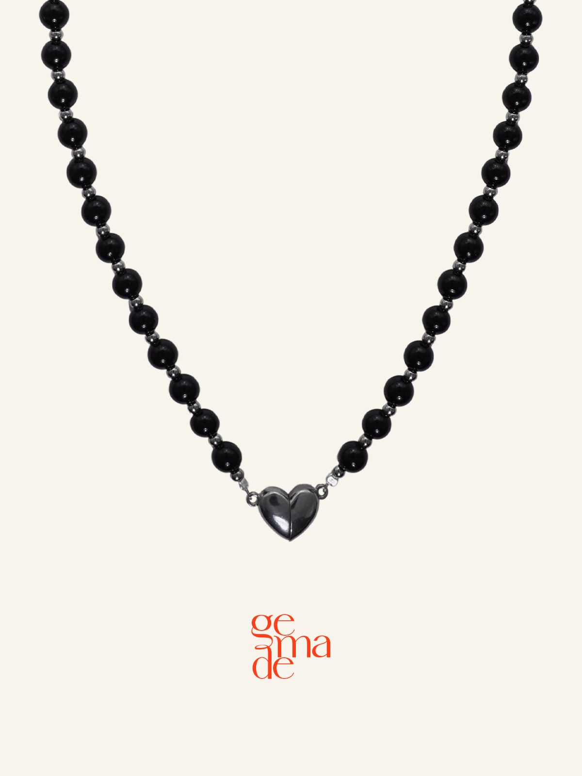 제마드(GEMADE) Heart flutter necklace black #N069