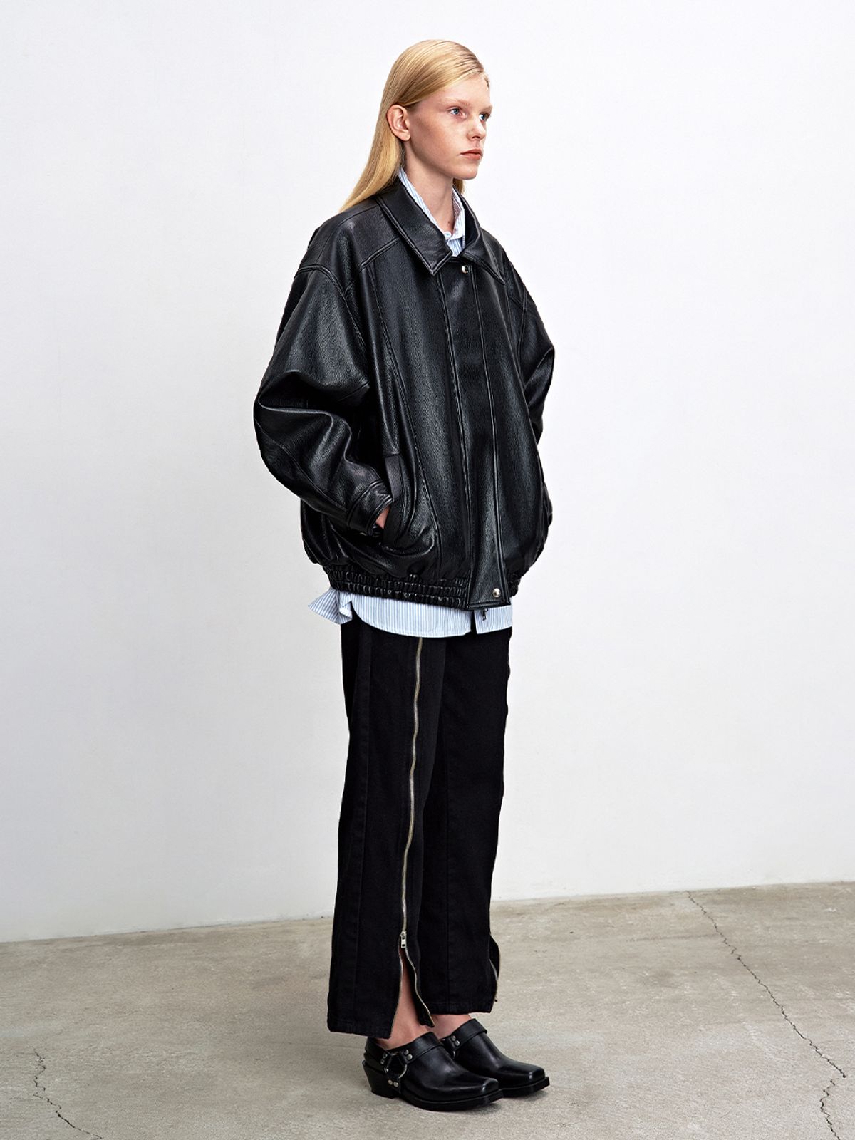해브레스(HAVELESS) NILE LEATHER JACKET BLACK