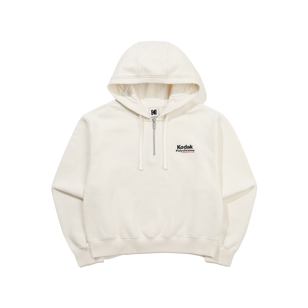 코닥(KODAK) 레인보우 스노우워싱 기모 후드 우먼 IVORY