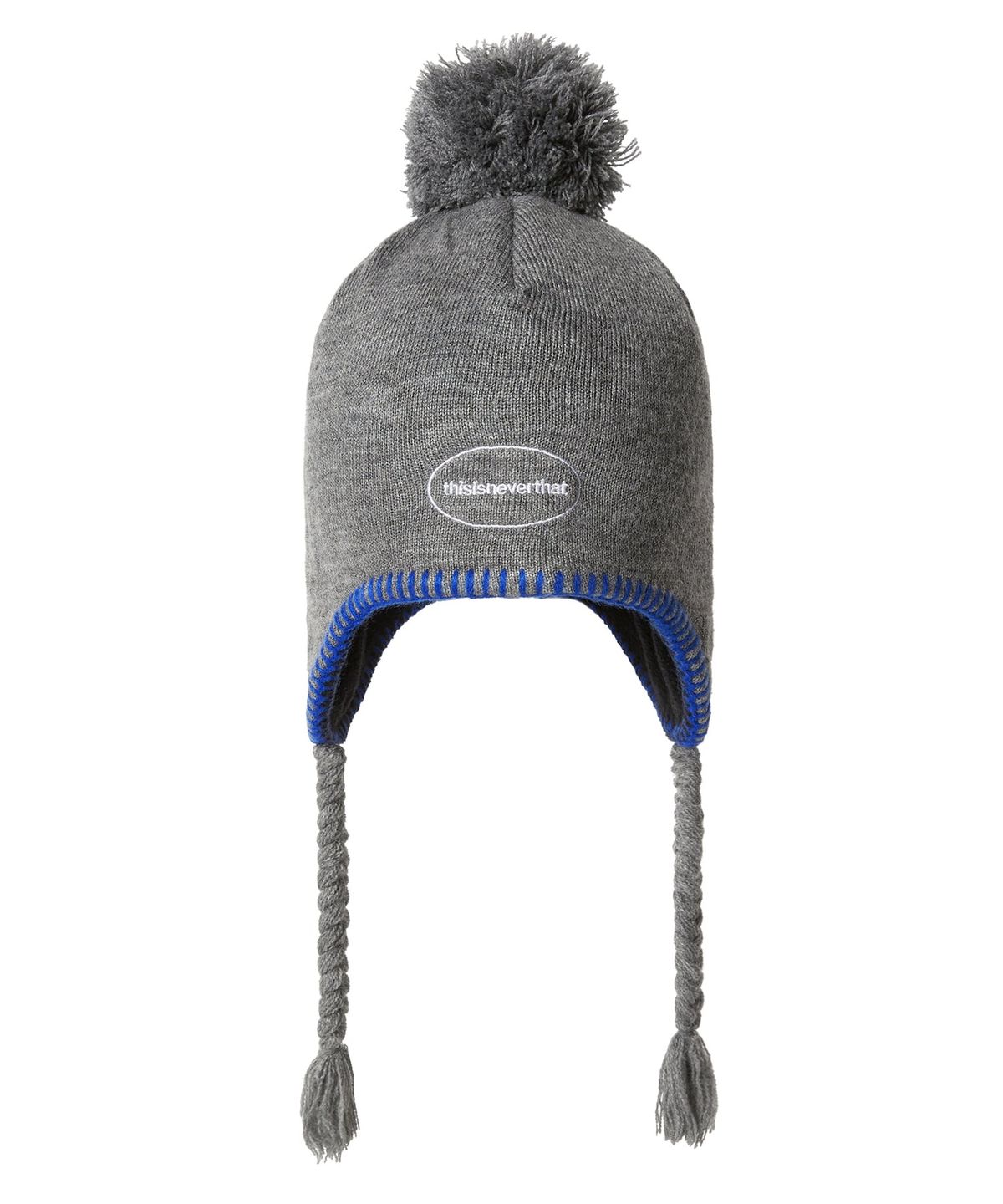 디스이즈네버댓(THISISNEVERTHAT) Pom Earflap Beanie Grey
