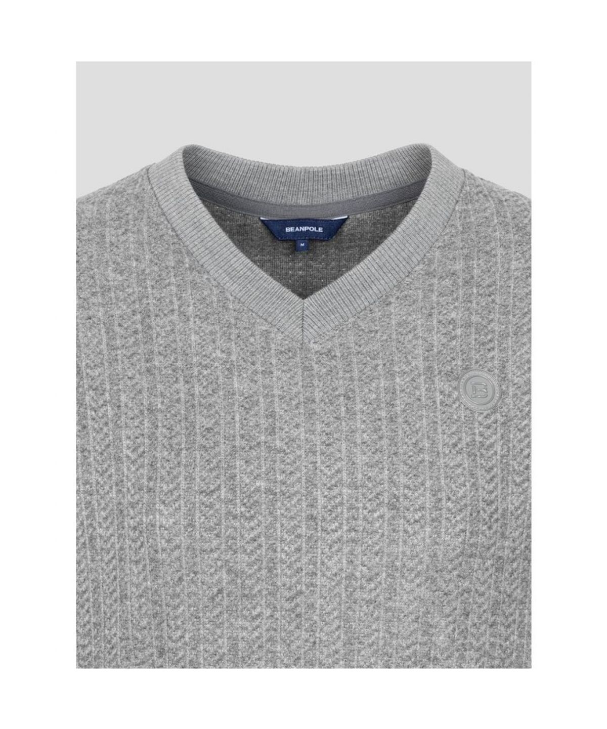 빈폴골프(BEANPOLE GOLF) 여성 기모 브이넥 블루종핏 티셔츠 - 라이트 그레이