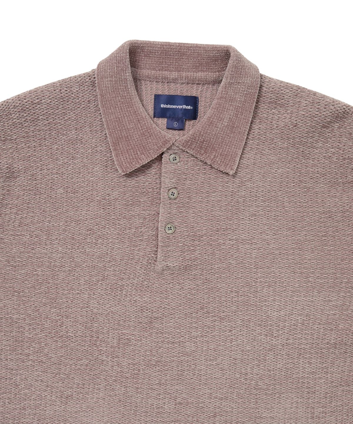 디스이즈네버댓(THISISNEVERTHAT) Velvet Knit Polo Dusty Pink