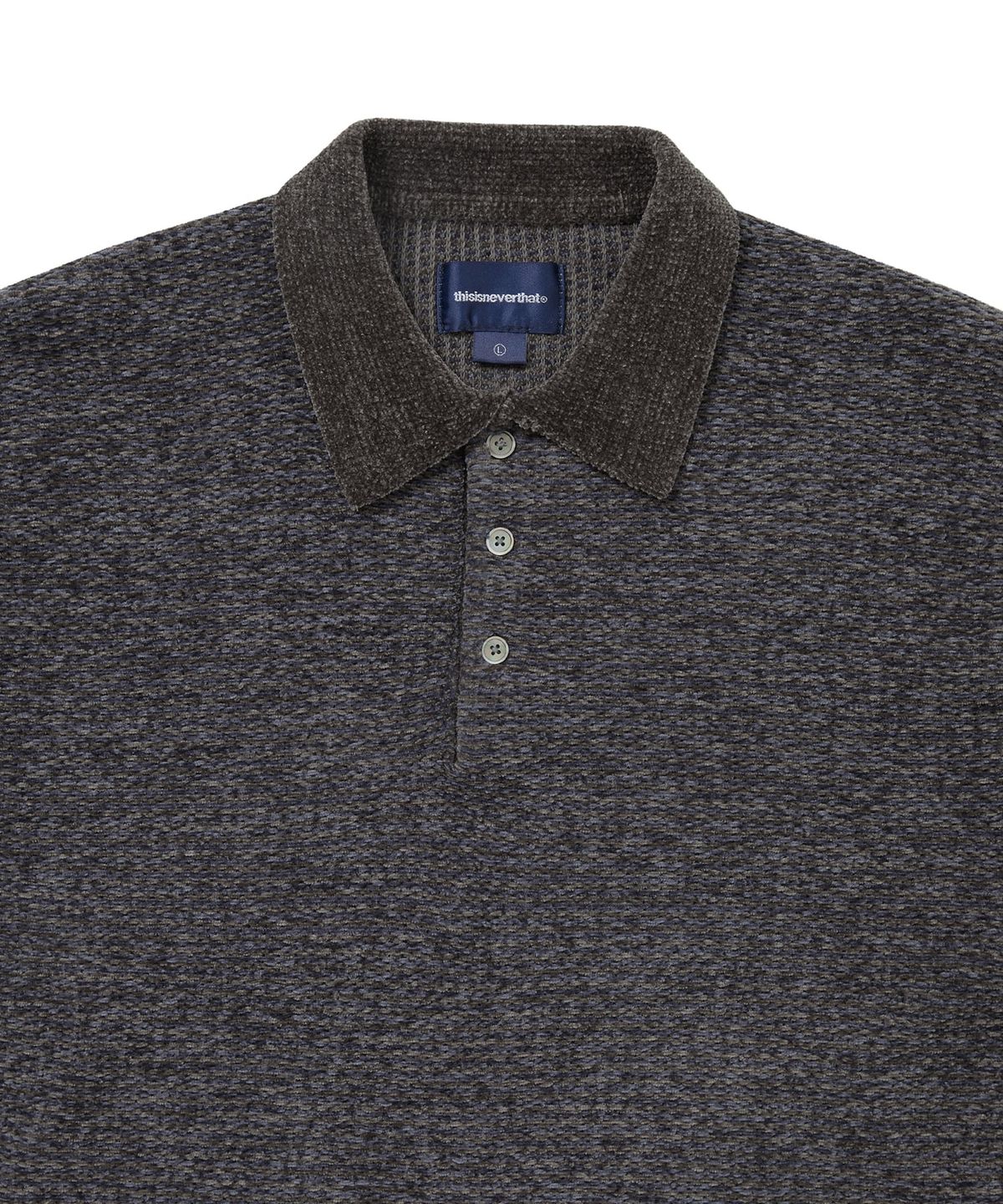 디스이즈네버댓(THISISNEVERTHAT) Velvet Knit Polo Charcoal