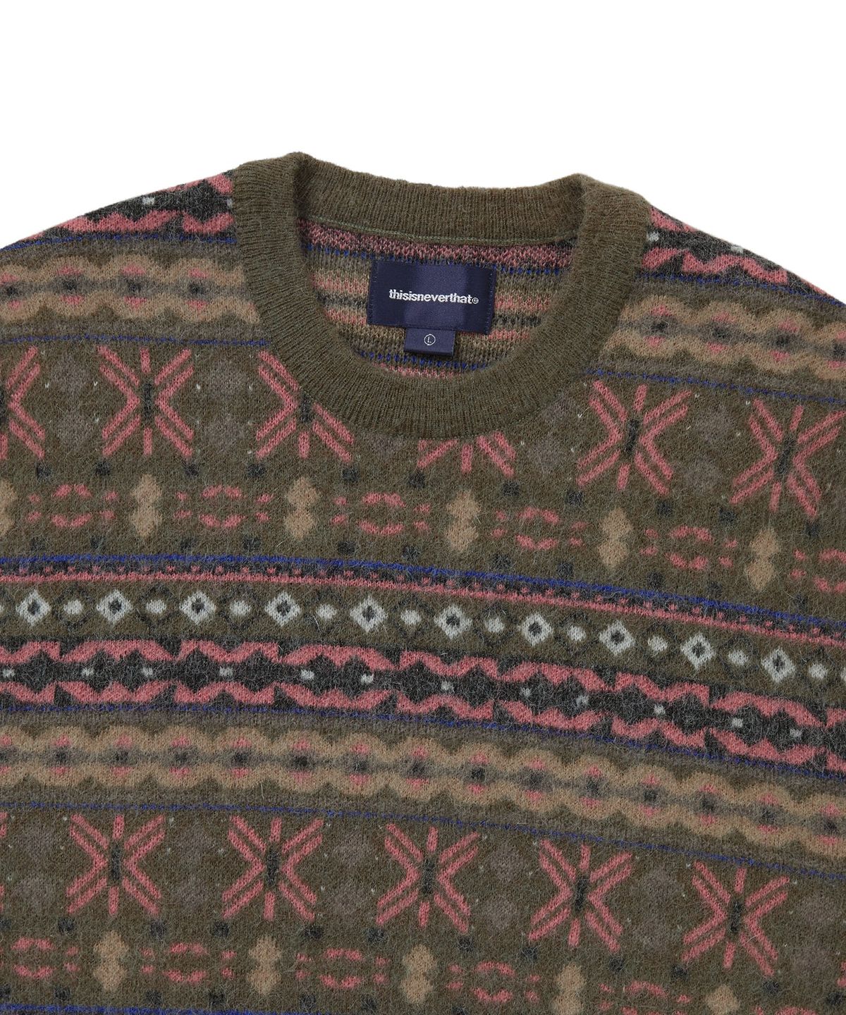 디스이즈네버댓(THISISNEVERTHAT) Fair Isle Knit Sweater Olive Green