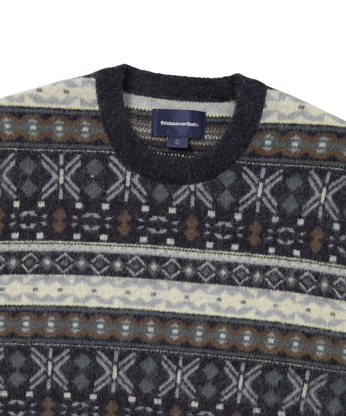 디스이즈네버댓(THISISNEVERTHAT) Fair Isle Knit Sweater Navy