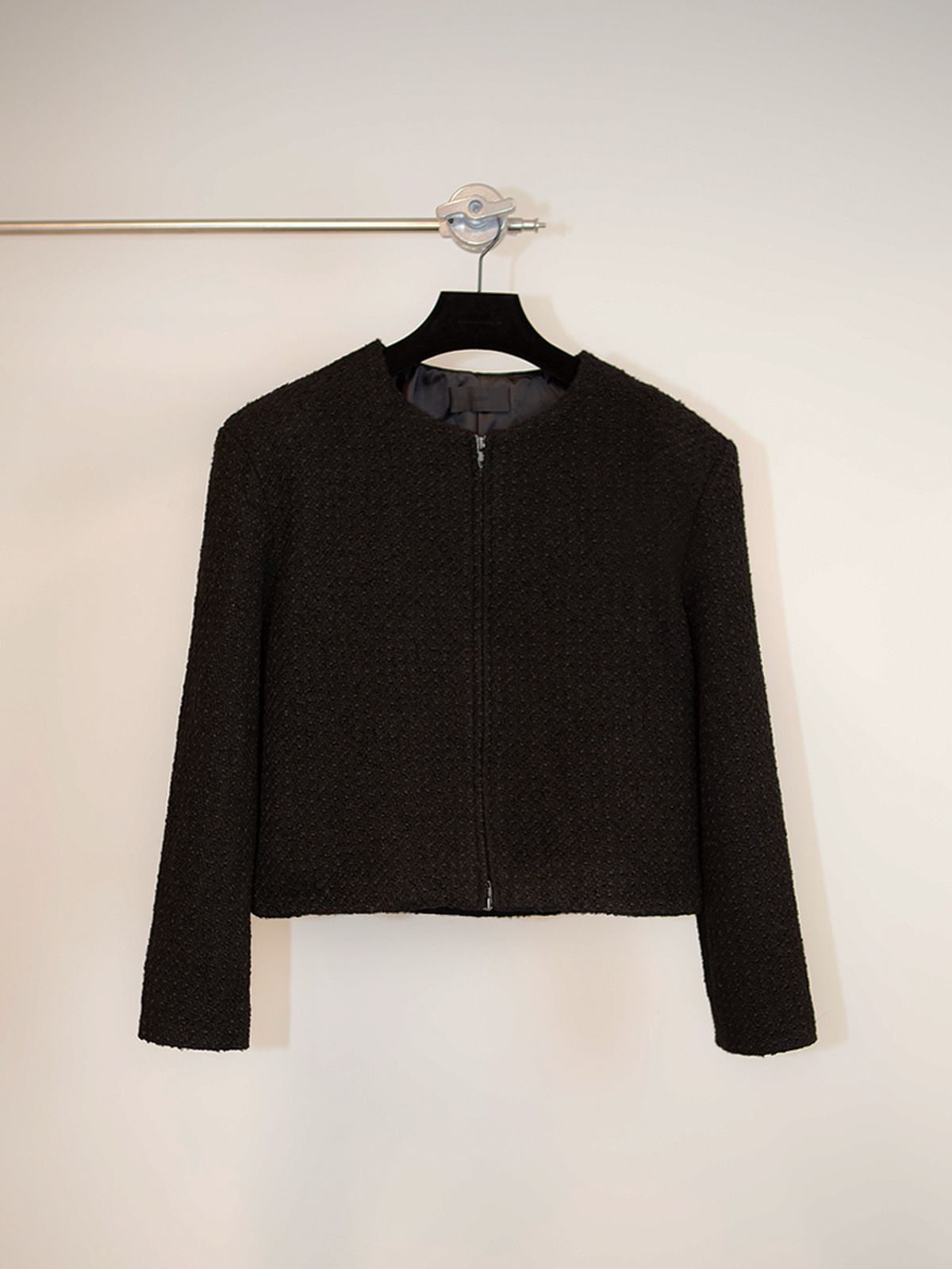 고저(GOZER) TWEED ZIP UP_BLACK