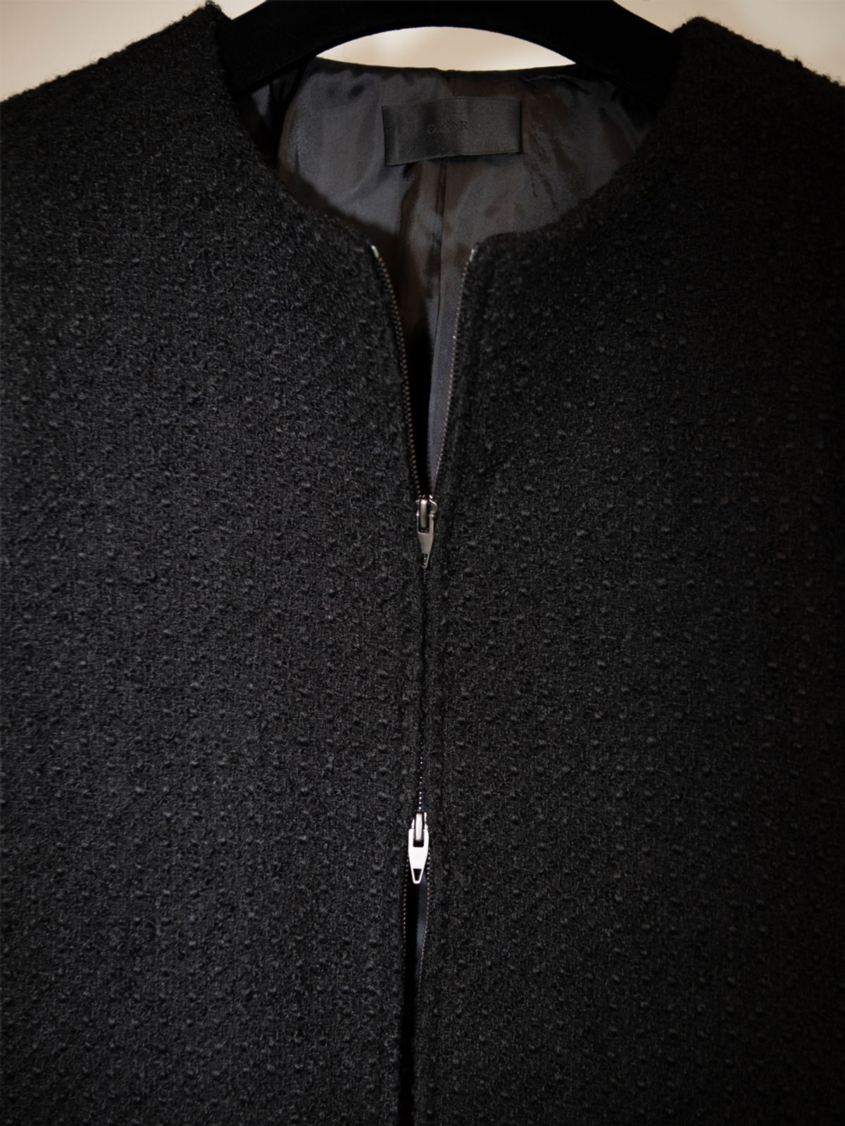 고저(GOZER) TWEED ZIP UP_BLACK