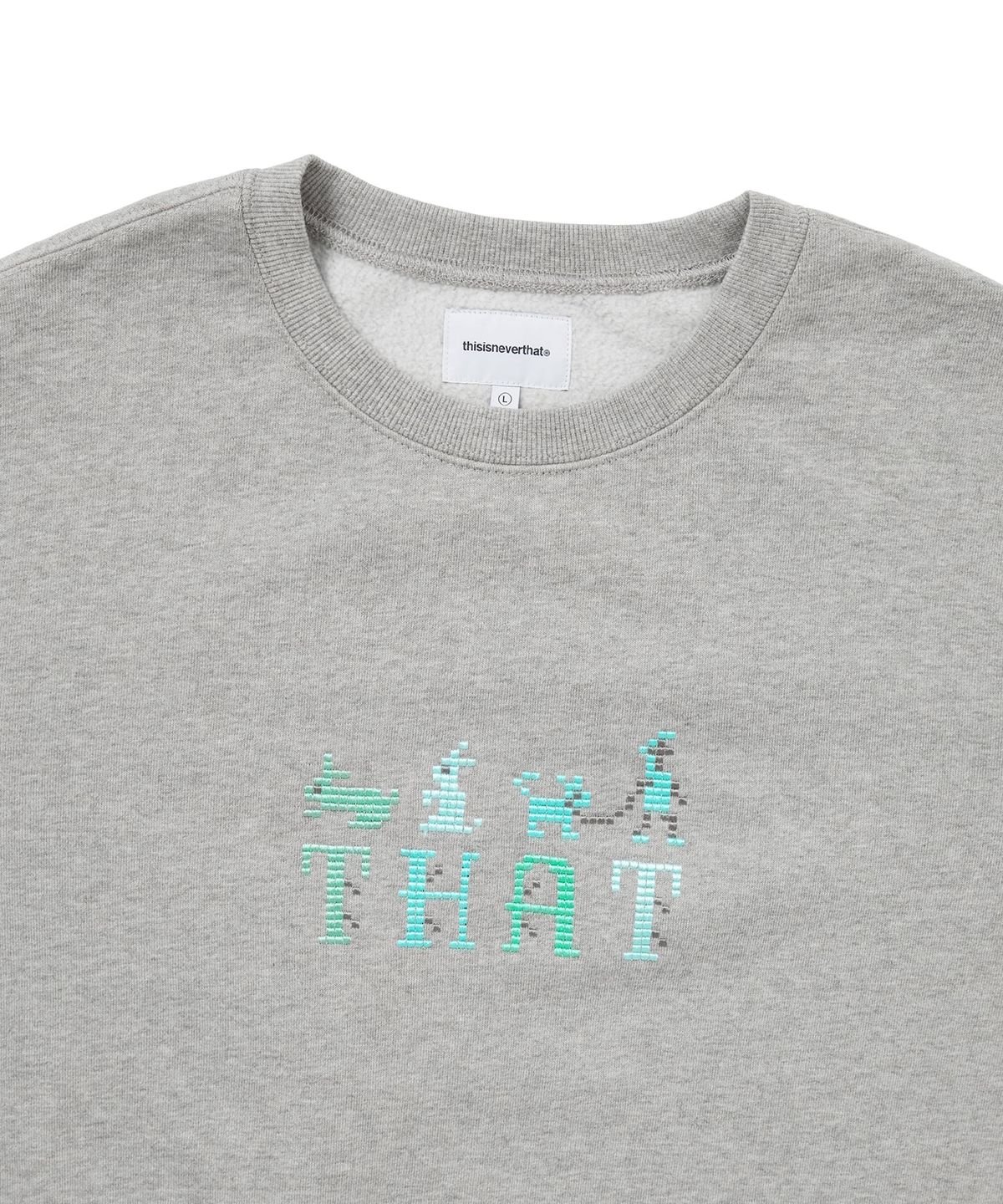 디스이즈네버댓(THISISNEVERTHAT) THAT Embroidered Crewneck Dark Heather Grey