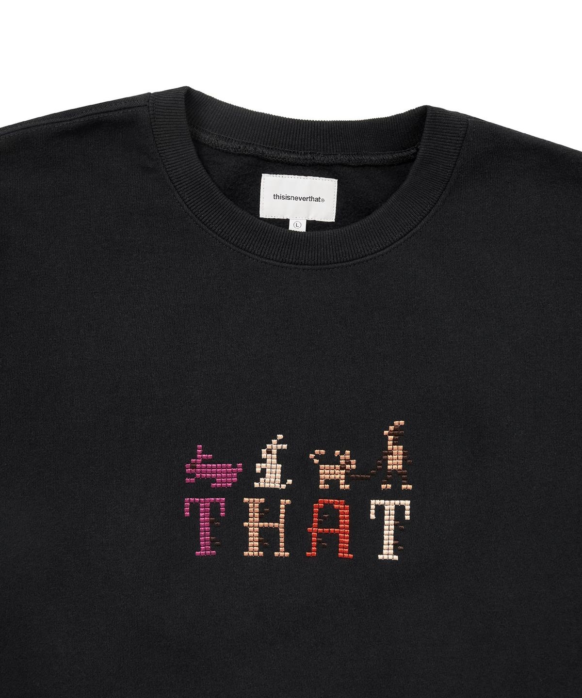 디스이즈네버댓(THISISNEVERTHAT) THAT Embroidered Crewneck Black