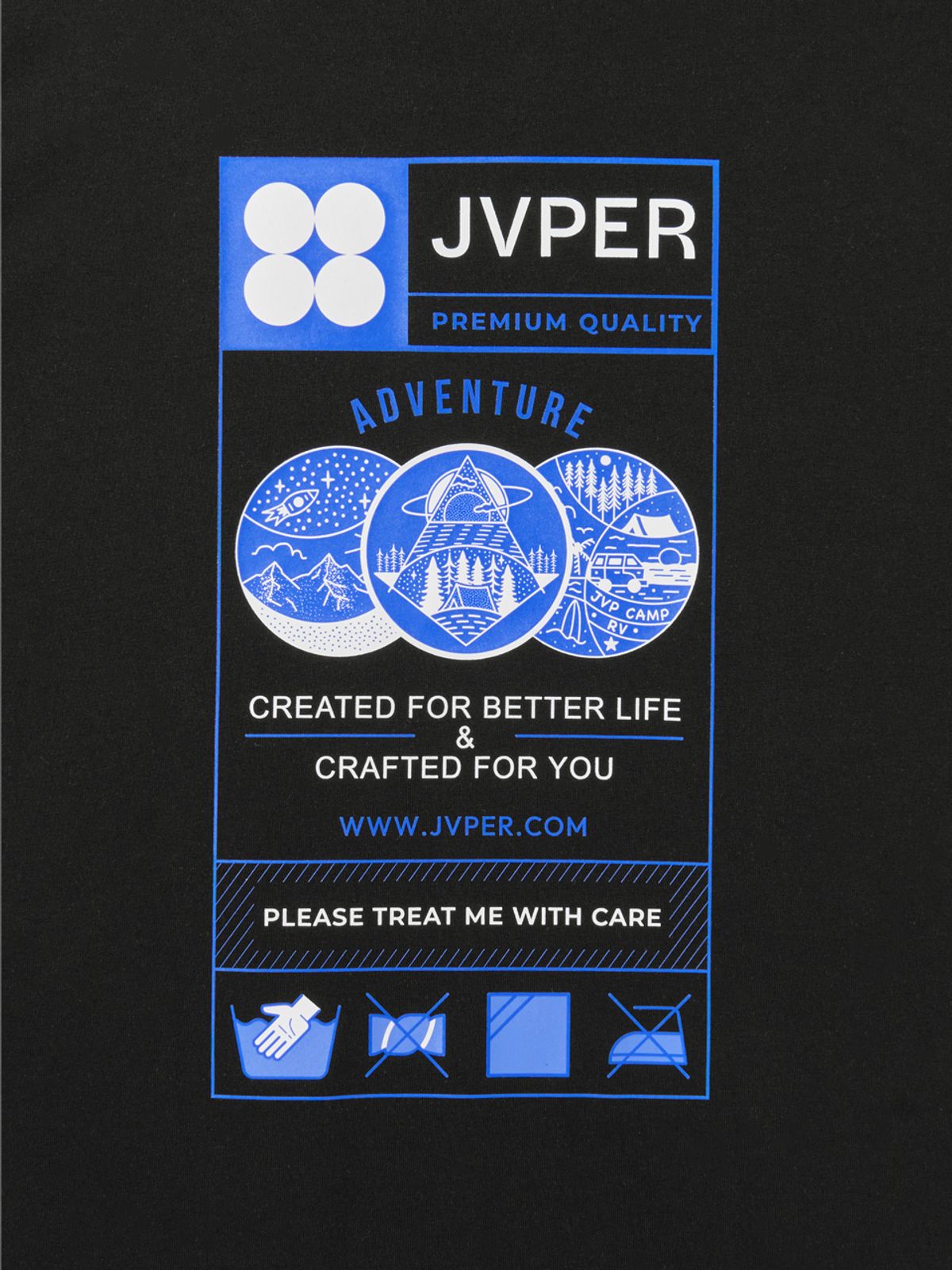 쥬퍼(JVPER) 어드벤쳐 그래픽 티셔츠 –블랙