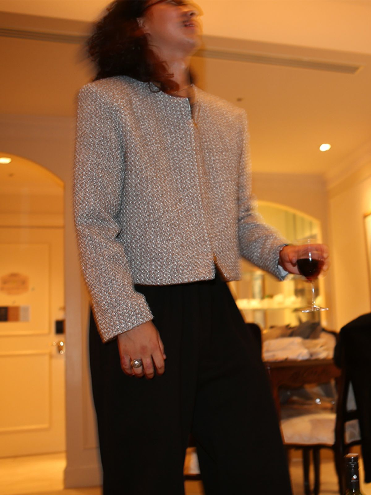 고저(GOZER) TWEED ZIP UP_GREY