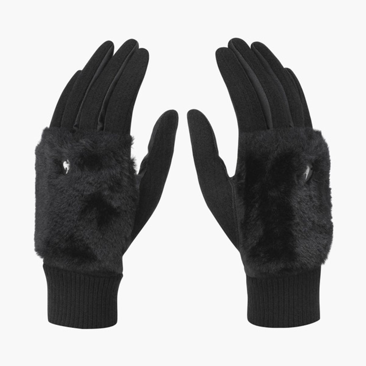 르꼬끄 골프(LECOQ GOLF) 여성 기모 퍼 양손 장갑 _BLCK GQ422LGLO2