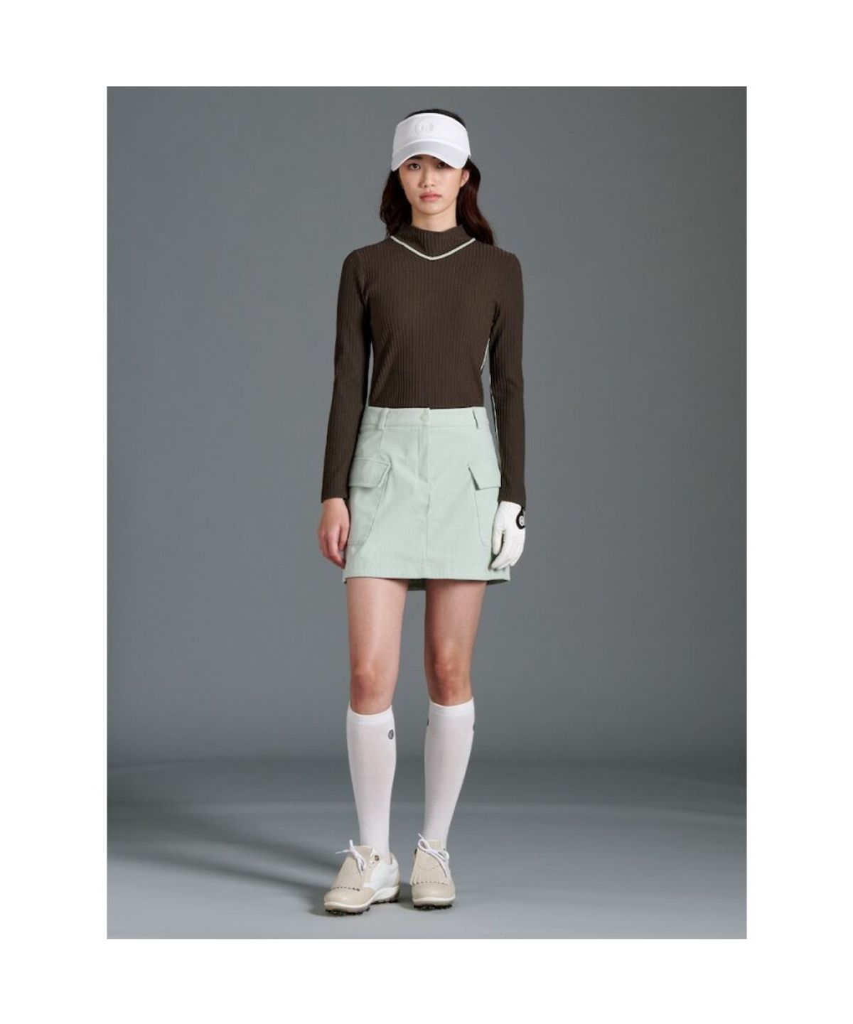 빈폴골프(BEANPOLE GOLF) 여성 코듀로이 H라인 큐롯 - 라이트 그린
