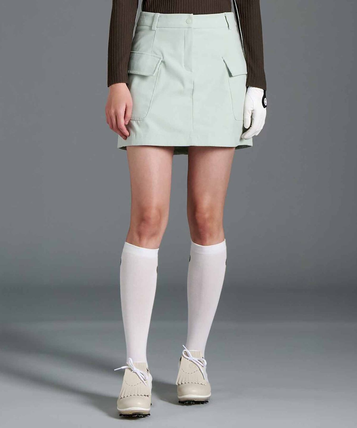 빈폴골프(BEANPOLE GOLF) 여성 코듀로이 H라인 큐롯 - 라이트 그린