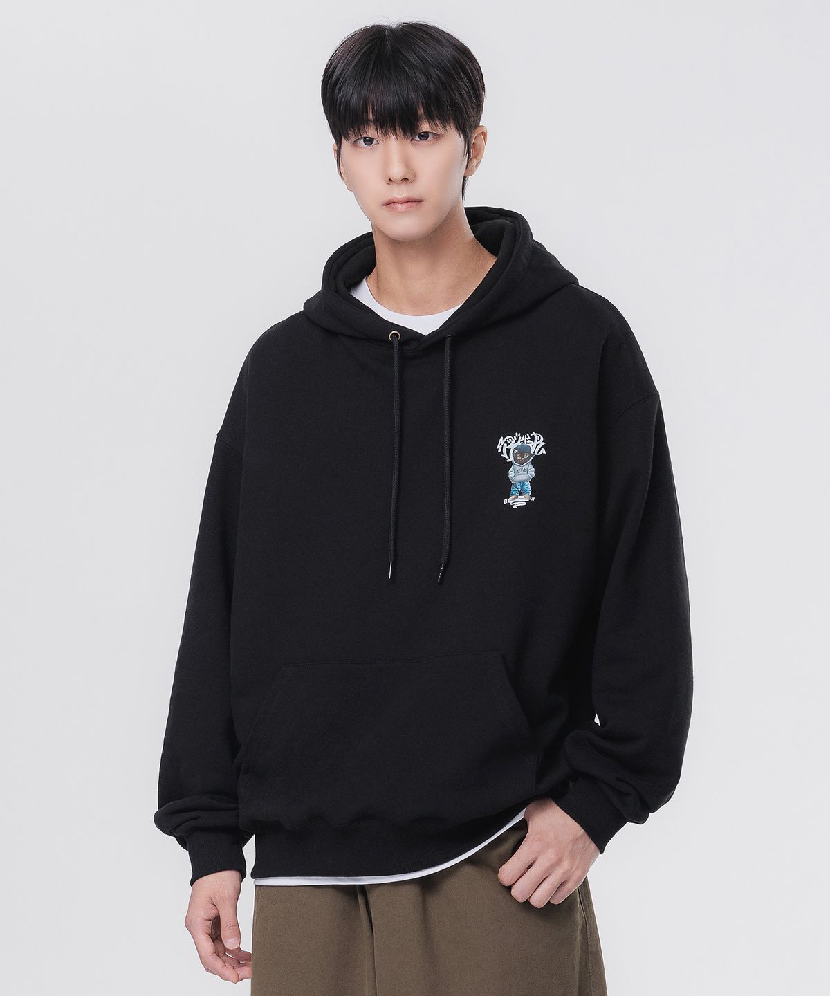 앨빈클로(ALVINCLO) Meow Cat 오버핏 후드티 AVH325 (3 COLOR)